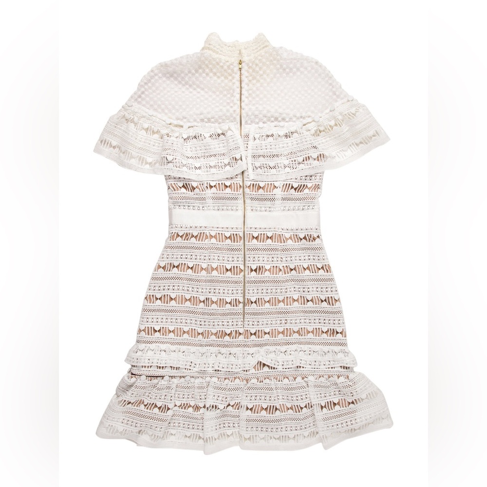 🩷 Self Portrait White Lace Mini Dress 👗 - Picture 3 of 7